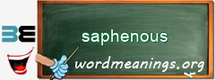 WordMeaning blackboard for saphenous